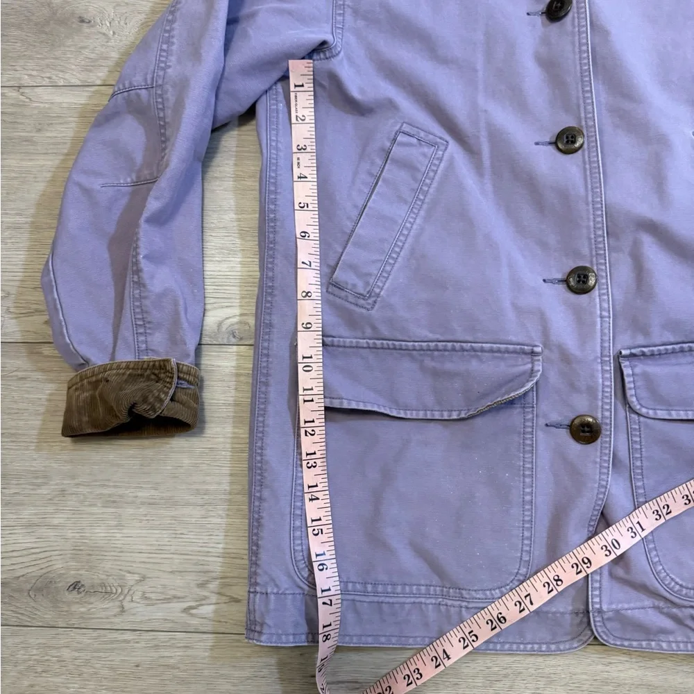 Vintage LL Bean Outdoor Flannel Lined Chore Coat Light Purple XS - Picture 8 of 9